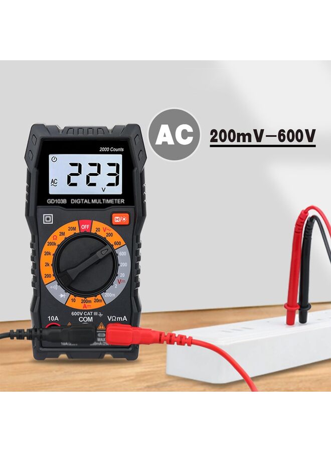 LAMAY Digital Multimeter, 2000 Counts with DC AC Voltmeter and Ohm Volt Amp Meter Measures Voltage Current Resistance Diodes Continuity for Household Outlet, Automotive Battery Test - Image 5